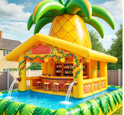 Giant Pineapple Bar gonfiabile piscina galleggiante con spruzzi d'acqua