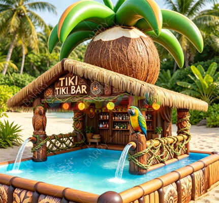 Giant Pineapple Bar gonfiabile piscina galleggiante con spruzzi d'acqua