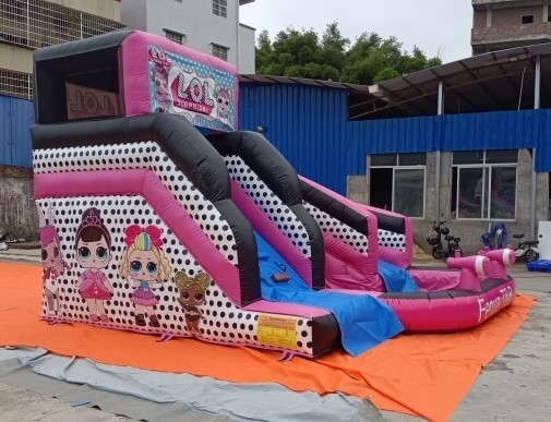 affitto commerciale gonfiabile del PVC LOL Bounce House Slide Pink di 0.55mm