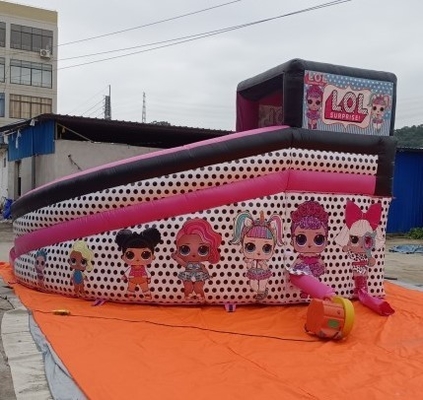affitto commerciale gonfiabile del PVC LOL Bounce House Slide Pink di 0.55mm