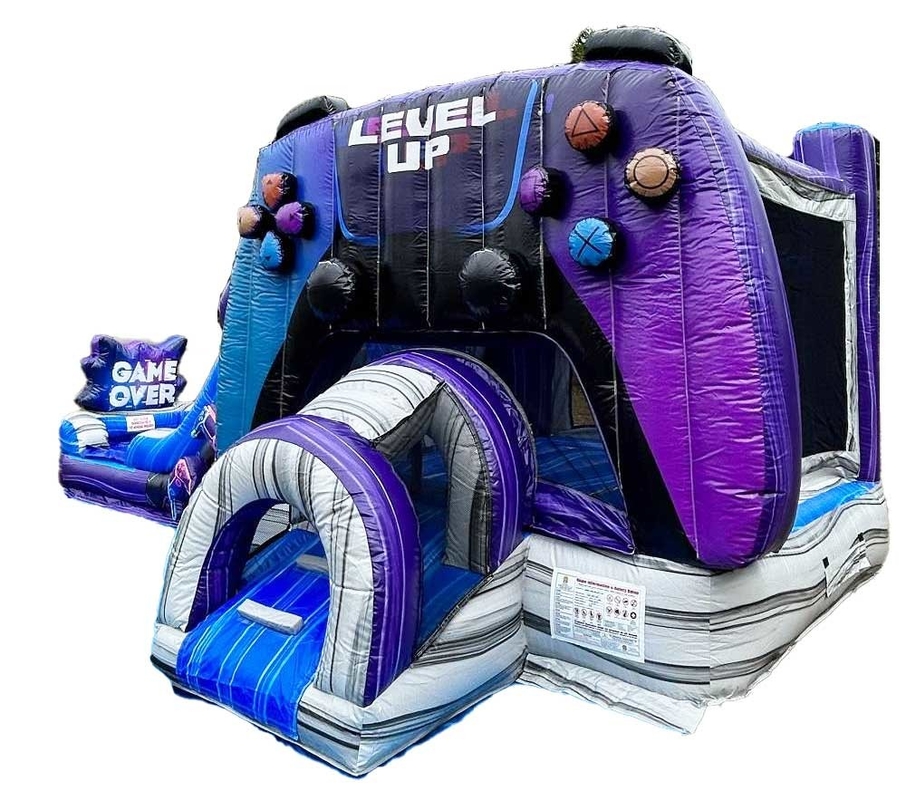 Customization e durable level up Gamer Bounce House con scivolo per il parco di divertimenti