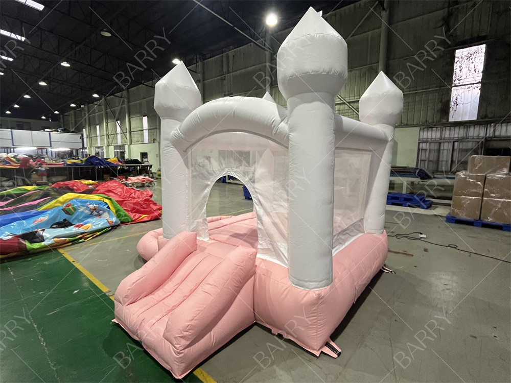 3.3x3m Bianco e Rosa Bella Slide gonfiabile per matrimoni Combo Salto Castello Slide