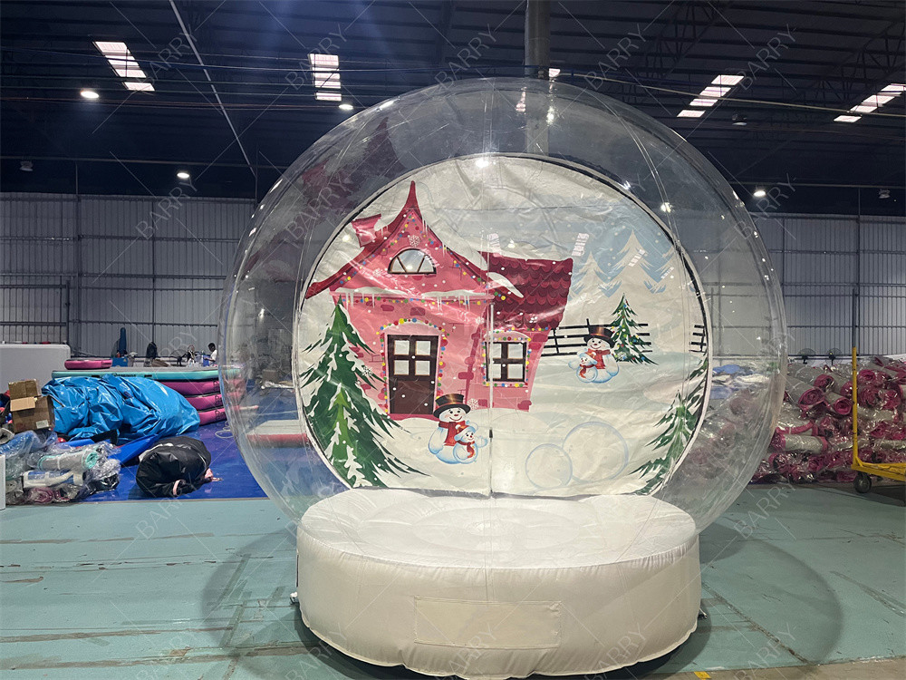 3m Decorazione per night club Natale Tenda a sfera di neve chiara Tenda gonfiabile Casa di Babbo Natale Grotta di Santa Oxford Tenda a bolla di Natale