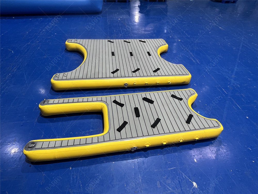 Drop Stitch Piattaforma gonfiabile per nuotare Dock galleggiante, U Dock gonfiabile Piattaforma stazione per barca e jet ski