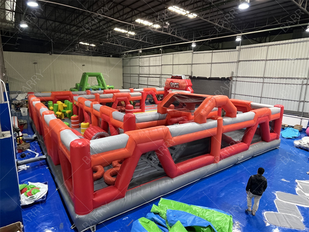 Red Trampoline Park Fun City Parco a tema gonfiabile Parco di divertimenti Grandi case gonfiabili per adulti in vendita per bambini