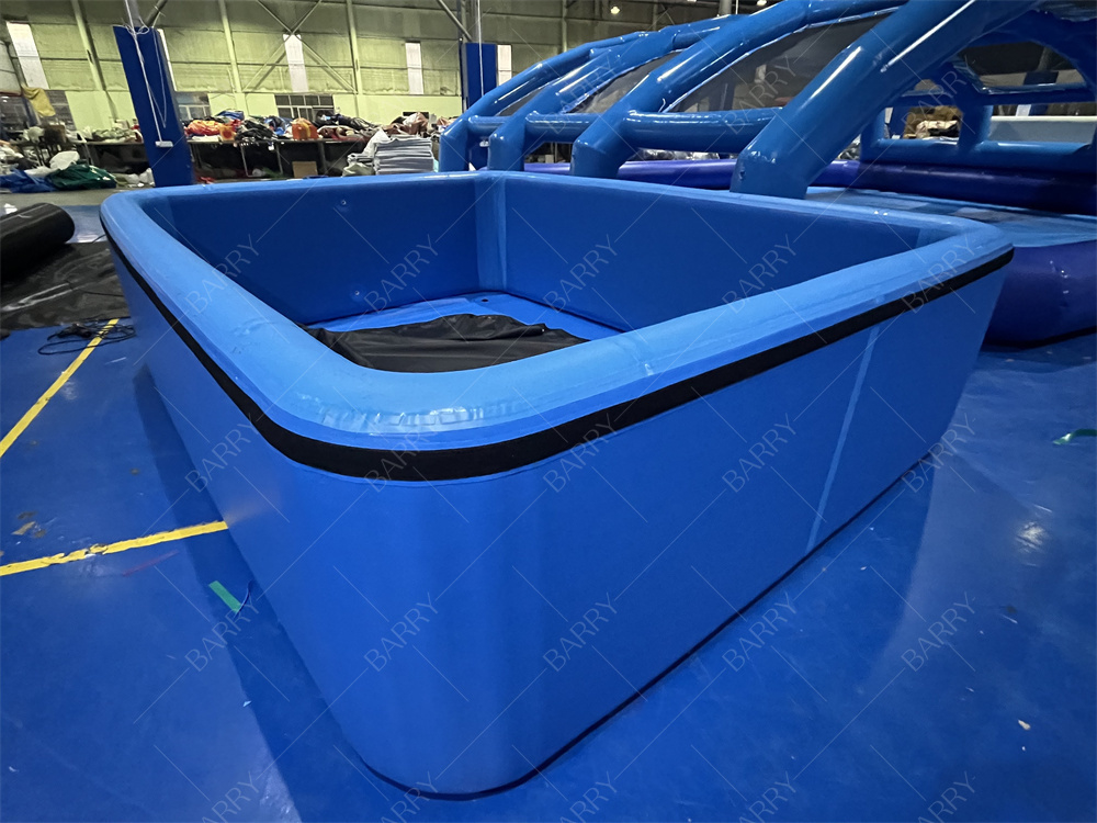 Vasca da bagno di ghiaccio blu scuro Pvc Drop Stitch Piscine gonfiabile con copertura per bambini