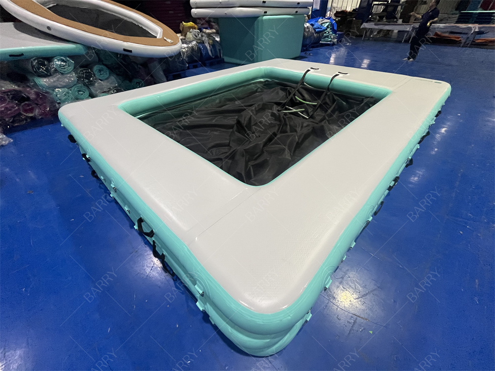 Piscina gonfiabile galleggiante portatile per oceano, mare, yacht, piscina con rete anti-medusa