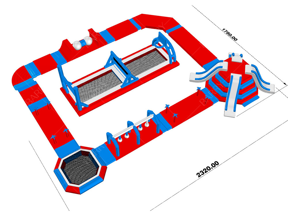 0.9mm PVC galleggiante Parco acquatico gonfiabile Lago giochi d'acqua gonfiabili Parco acquatico gonfiabile per il mare