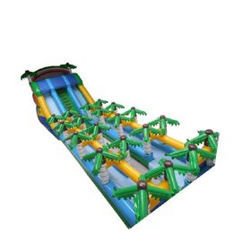 verde gonfiabile gigante massiccio tropicale dell'acquascivolo di 20m con le palme