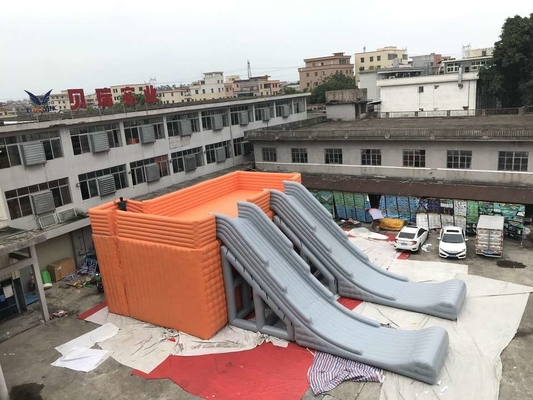 Scorrevole combinato gonfiabile di eventi con il materiale all'aperto della tela cerata del PVC della grande piattaforma