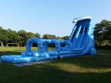 Acquascivoli gonfiabili del doppio cortile blu, acquascivoli lunghi dello scorrevole di slittamento N