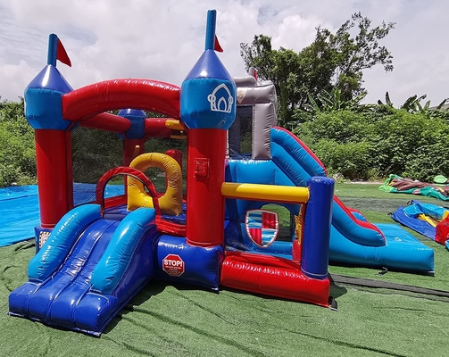 Camera gonfiabile di rimbalzo del castello dei bambini di salto rimbalzante all'aperto di ostacolo con lo scorrevole