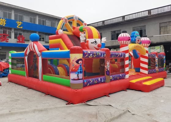 castello rimbalzante 10mL*7mW*4mH del campo da giuoco del PVC di 0.55mm di divertimento della città di tema gonfiabile del burlone