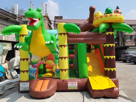 Castello rimbalzante gonfiabile su ordinazione con la Camera di rimbalzo di tema dei dinosauri dello scorrevole per i bambini