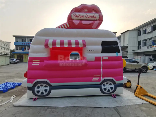 Buttafuori di salto della piccola automobile gonfiabile della cabina del supporto del gelato delle Camere di rimbalzo di esplosione della tela cerata per i bambini