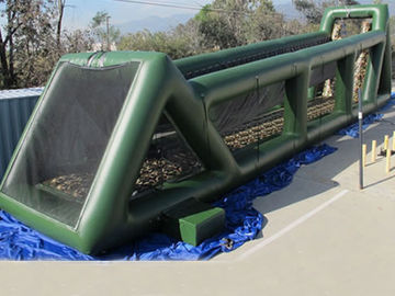 Alta di sport dei giochi linea gonfiabile gigante gonfiabile verde 80ft dello zip lungamente per gli adulti