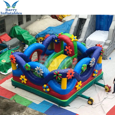 Campo da giuoco gonfiabile vegetale di Funcity del fiore dei bambini del castello rimbalzante gonfiabile della tela cerata