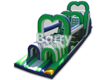 Bene durevole materiale del PVC di Platone 0.55mm di assalto di ostacoli gonfiabili verdi di corso