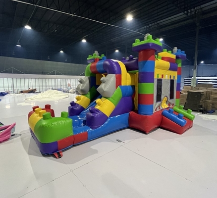 Tarpaulin Commercial Bounce House con scivoli Amusement Bouncy Castle Combo