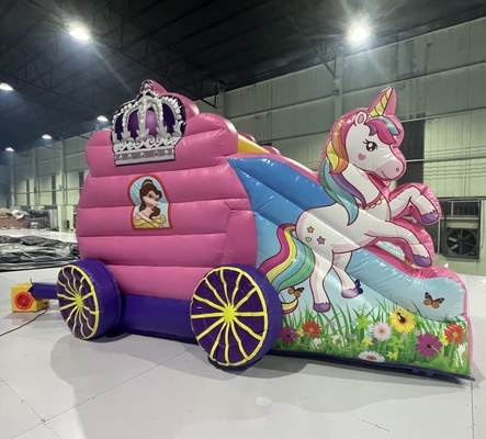 Tema dei cartoni animati Slide a casa gonfiabile Slide a cavallo unicorno Slide a castello gonfiabile