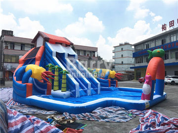 Parco di divertimenti gonfiabile dell'acqua di Aquapark dello scorrevole della Camera del parco gonfiabile portatile a forma di dell'acqua per terra all'aperto