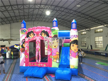 Annuncio pubblicitario rosa della Camera di principessa Large Dora Inflatable Bounce con stampa di Digital