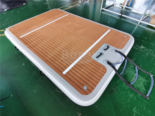 Logo personalizzato Pontoon gonfiabile Piattaforma d'acqua gonfiabile Dock con scala