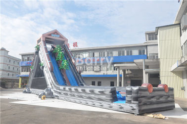 Acquascivolo gonfiabile gigante 25x4.3x9.5M della spruzzata commerciale grigia di estate