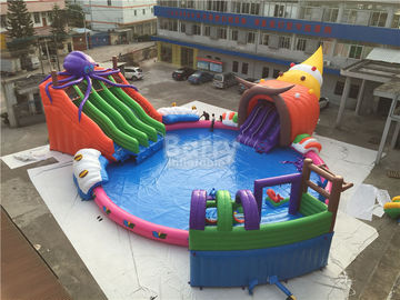 Parco gonfiabile all'aperto gigante dell'acqua, acquascivolo su ordinazione del polipo dei bambini