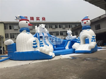 Parco gonfiabile dell'acqua dell'orso stupefacente all'aperto con il blu ed il bianco dello scorrevole