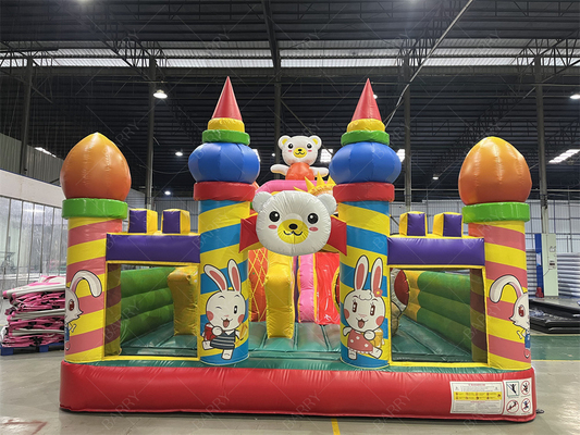 Zoo Animali Serio Orso Coniglio Bambini Piccoli Castello a Bounce Parco a tema Città divertente per bambini