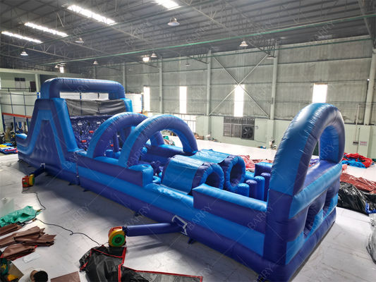 Commerciale Blu Moderna Casa di rimbalzo Corso di ostacoli gonfiabile con scivolo Per adulti Bambini