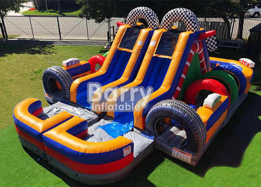 Corsa ad ostacoli gonfiabile commerciale per i bambini/30 FT di giorno di corsa ad ostacoli bagnata di corsa