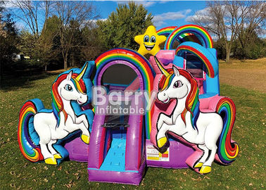 Scorrevole combinato dell'unicorno del partito di zona locativa del bambino/gonfiabile asciutto bagnato del saltatore della Camera di rimbalzo dell'unicorno combinato
