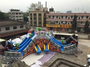 Parco gonfiabile all'aperto gigante dell'acqua della tela cerata del PVC con 3 scorrevoli/parco gonfiabile dell'acqua del campo da giuoco