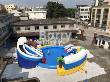 Parco gonfiabile dell'acqua del PVC Aquapark di abitudine con lo stagno e scorrevole per i bambini