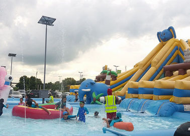 Parco gonfiabile dell'acqua di divertimento della terra usato annuncio pubblicitario del PVC 0.9mm di estate