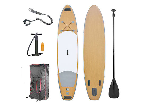 Bordo di pagaia in piedi di bambù commerciale messo pescare supporto sul bordo di pagaia Aqua Marina Sup Board