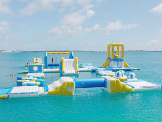 Tela cerata di galleggiamento del PVC del parco dell'acqua di Logo Printing Aqua Sports Inflatable