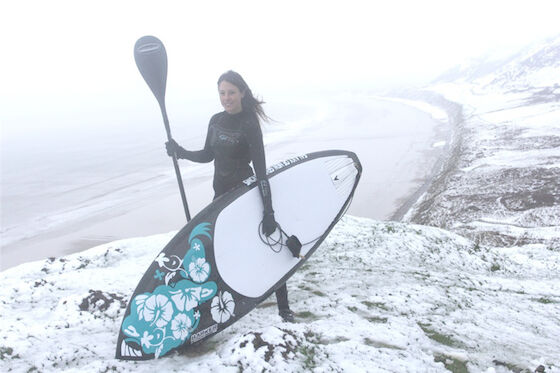 Imbarco della pagaia di EVA Cold Winter Stand Up sulla neve Ski Board gonfiabile