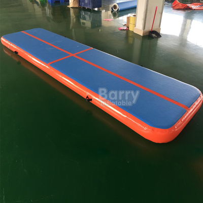 Blu gonfiabile del materasso della pista di aria della palestra 4m di Cheerleading di esplosione e colore arancio