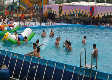 Grande stagno rettangolare commerciale della struttura del metallo, piscina mobile per il parco