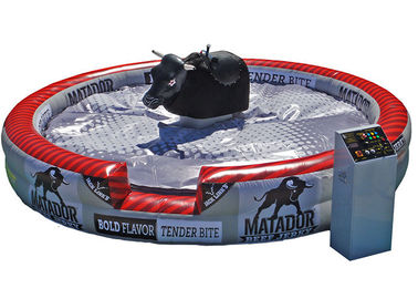 Toro meccanico gonfiabile di lusso, toro meccanico del rodeo della stuoia gonfiabile rotonda del PVC